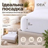 Простирадло на резинці IDEIA 140х200 / 160х200 см універсальне, трикотаж, бавовна з еластаном, борт 35 см білий