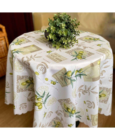Скатертина водовідштовхувальна Симфоні оливка ПРОВАНС, 120х136см 022331