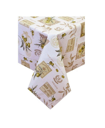 Скатертина водовідштовхувальна Симфоні оливка ПРОВАНС, 136х136см 011726