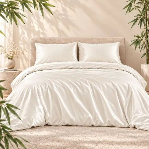 Комплект постільної білизни Євро IDEIA Bamboo сатин зі 100% бамбука, 300 ТС, підковдра 200х220, простирадло 220х240, наволочки