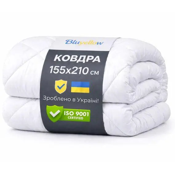 Ковдра зимова Bluyellow Home 155х210 см, гіпоалергенна, щільність 300 г/м2, полуторна, OEKO-TEX, біла