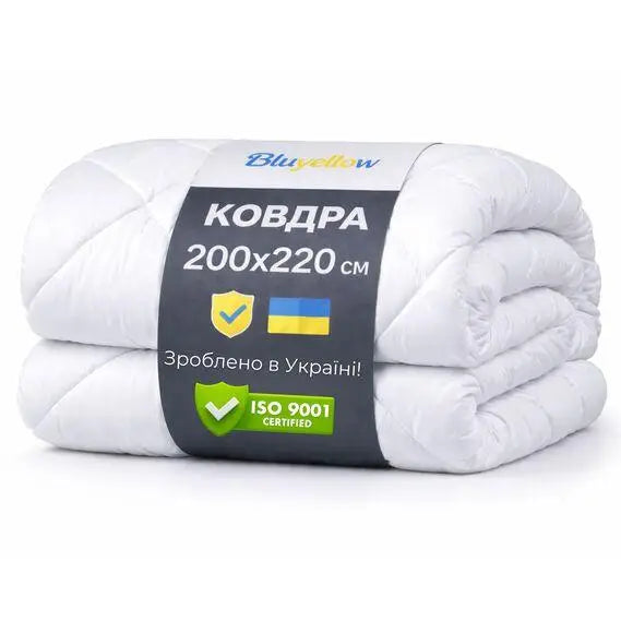 Ковдра зимова Bluyellow Home 200х220 см, гіпоалергенна, щільність 300 г/м2, євро, OEKO-TEX, біла