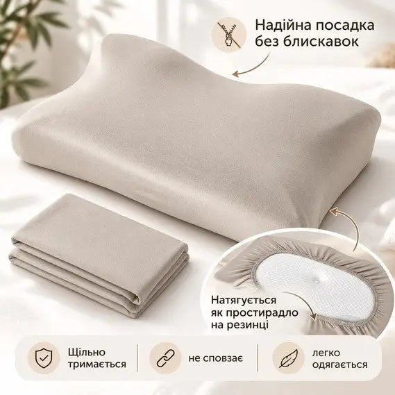 Подушка ортопедична IDEIA ErgoSleep 61х34х12 см з ефектом пам'яті + 2 трикотажні наволочки, фото 2
