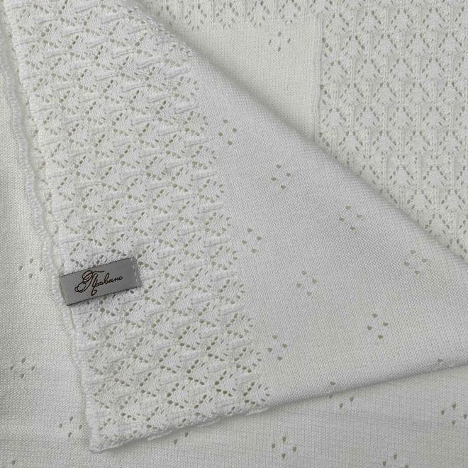 Дитячий плед Крижма білий ART KNIT, 120х120 см