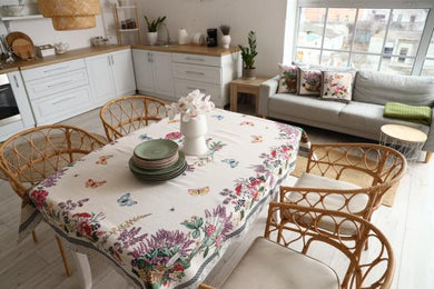 Гобеленова скатертина на стiл Лавандове поле ПРОВАНС, 135х350см 034315