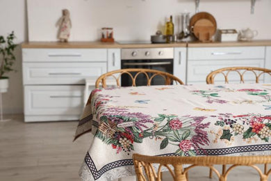 Гобеленова скатертина на стiл Лавандове поле ПРОВАНС, 135х350см 034315