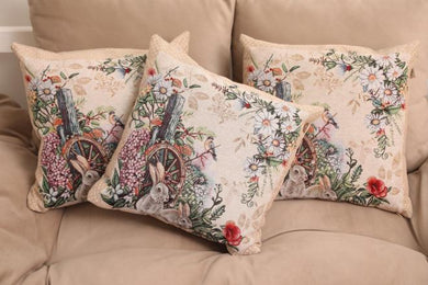 Гобеленова подушка Alicia колесо та кролики ПРОВАНС, 45х45см 021821