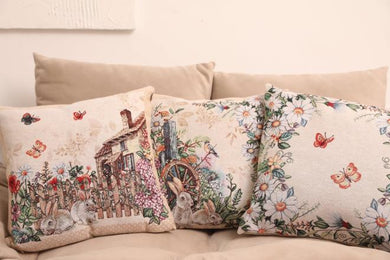 Гобеленова подушка Alicia колесо та кролики ПРОВАНС, 45х45см 021821