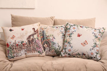 Гобеленова подушка Alicia метелики та квіти ПРОВАНС, 45х45см 021823