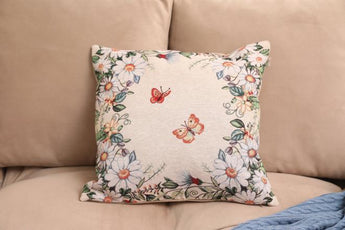 Гобеленова подушка Alicia метелики та квіти ПРОВАНС, 45х45см 021823