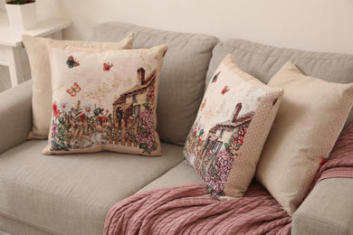 Гобеленова подушка Alicia хатинка та кролики ПРОВАНС, 45х45см 026041