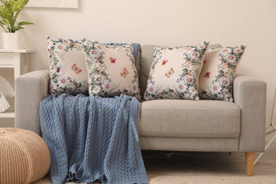 Гобеленова подушка Alicia метелики та квіти ПРОВАНС, 45х45см 021823