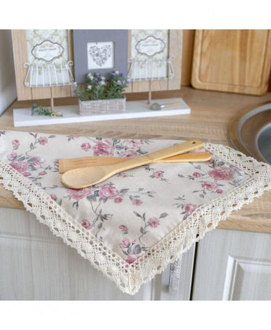 Серветка на стіл Bella Троянди з мереживом ПРОВАНС, 35х45см 013510