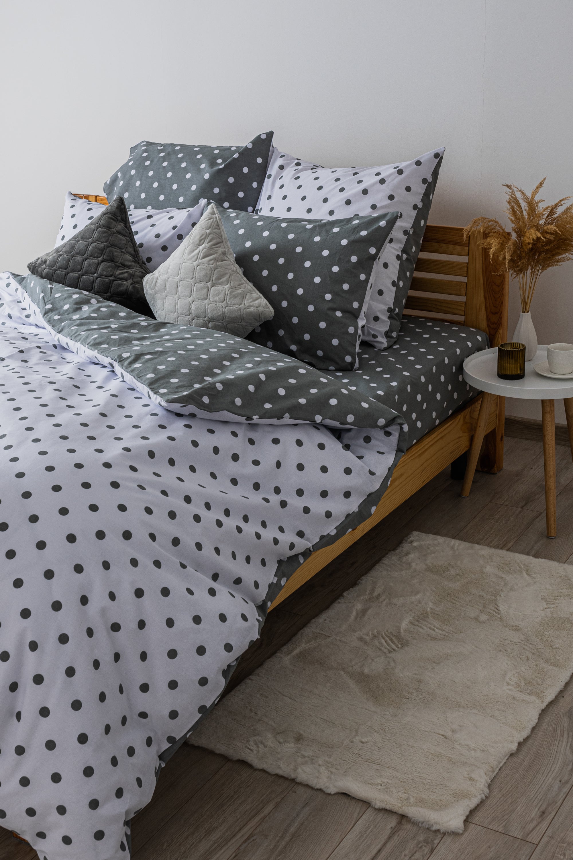 Комплект постільної білизни ТЕП "Happy Sleep" Grey Dots, 50x70 двоспальний 
