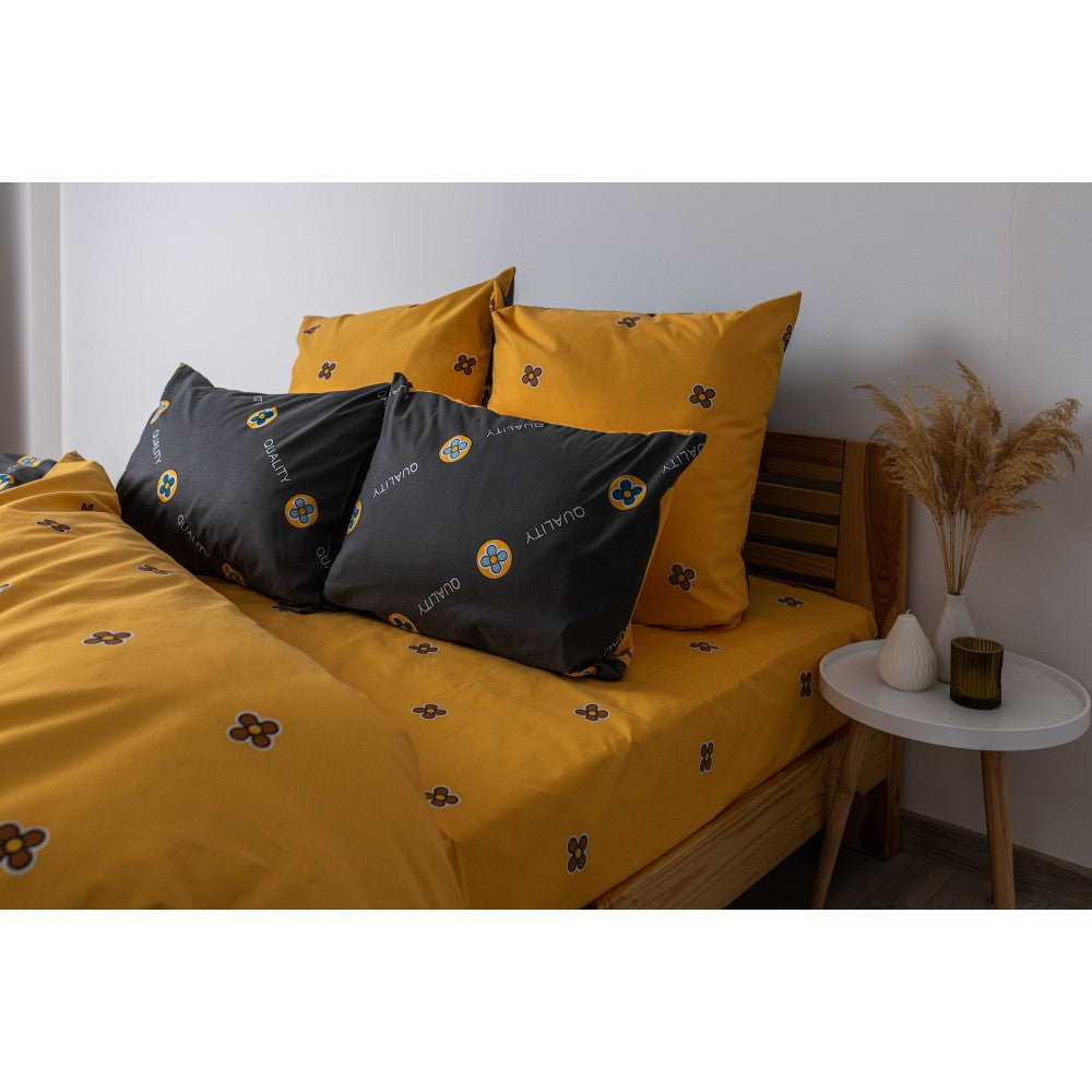 Комплект постільної білизни ТЕП "Soft dreams" Grey and Orange, 70x70 євро 