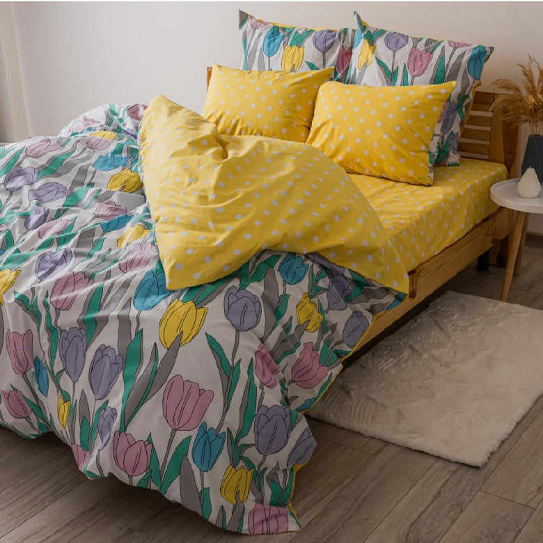 Комплект постільної білизни "ТЕП" BRIGHT TULIPS, 70x70 євро 