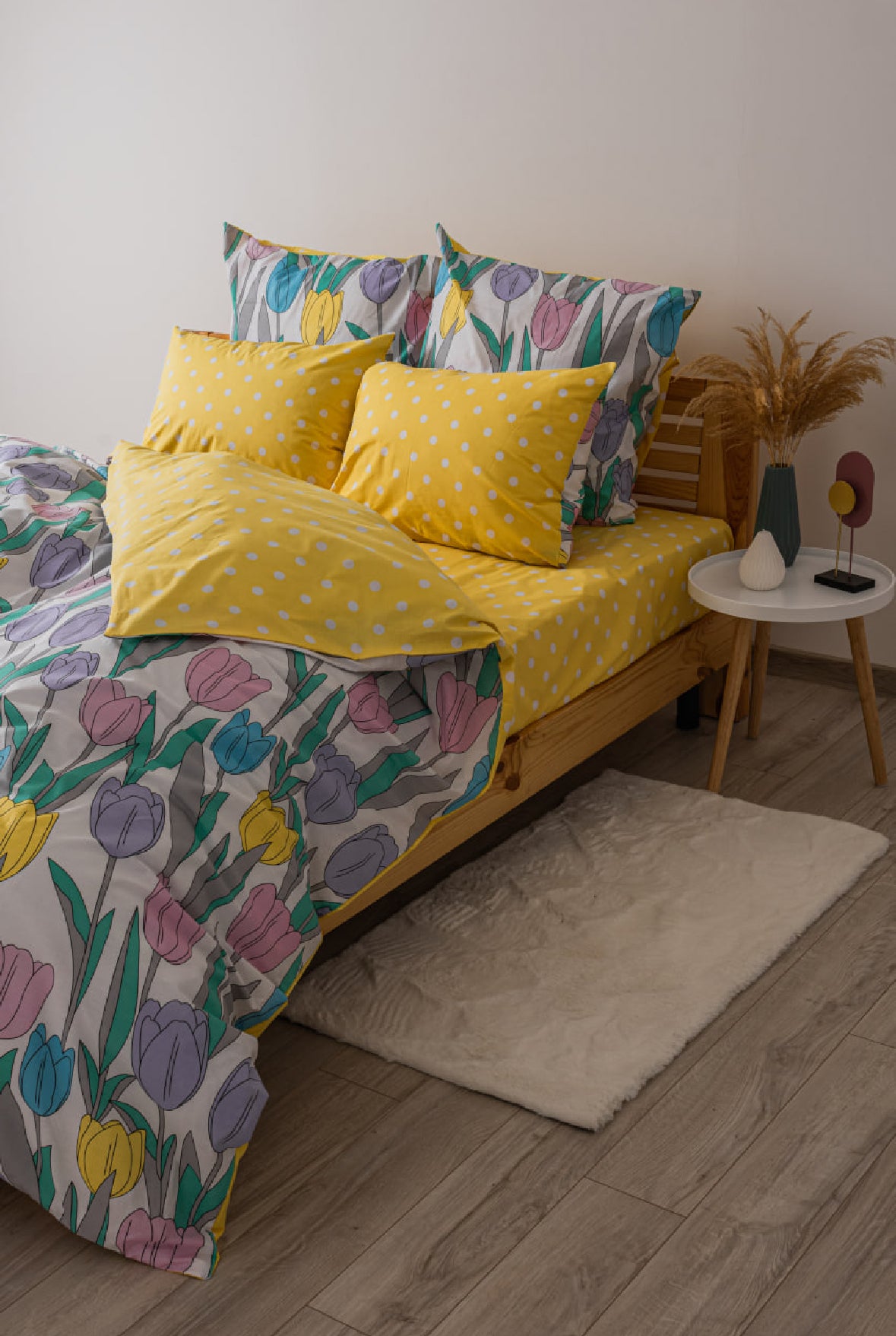 Комплект постільної білизни "ТЕП" BRIGHT TULIPS, 70x70 євро 