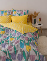Комплект постільної білизни "ТЕП" BRIGHT TULIPS, 70x70 євро 