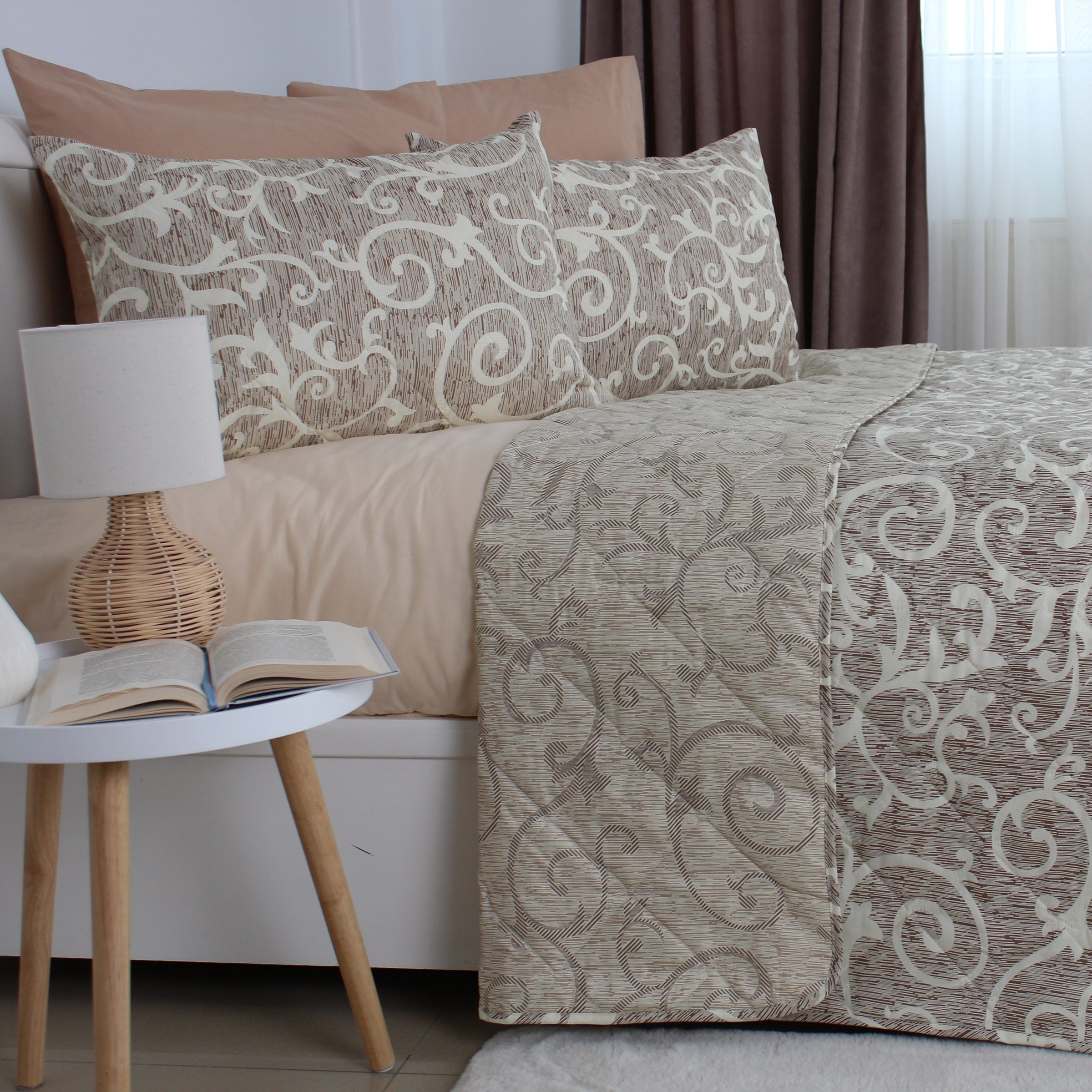 Покривало ТЕП "ELEGANT COTTON" 220*240 см Beige and White