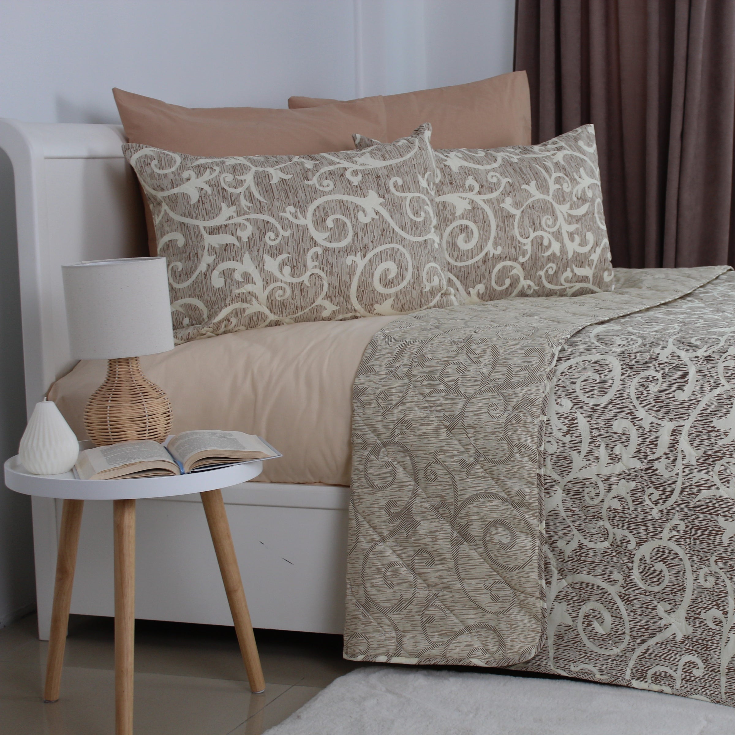 Покривало ТЕП "ELEGANT COTTON" 220*240 см 1 шт наволочка 50*70 см Beige and White