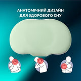Подушка ортопедична CloudTherapy 65х40х10 см IDEIA анатомічна з ефектом пам'яті для сну на боці, спині та