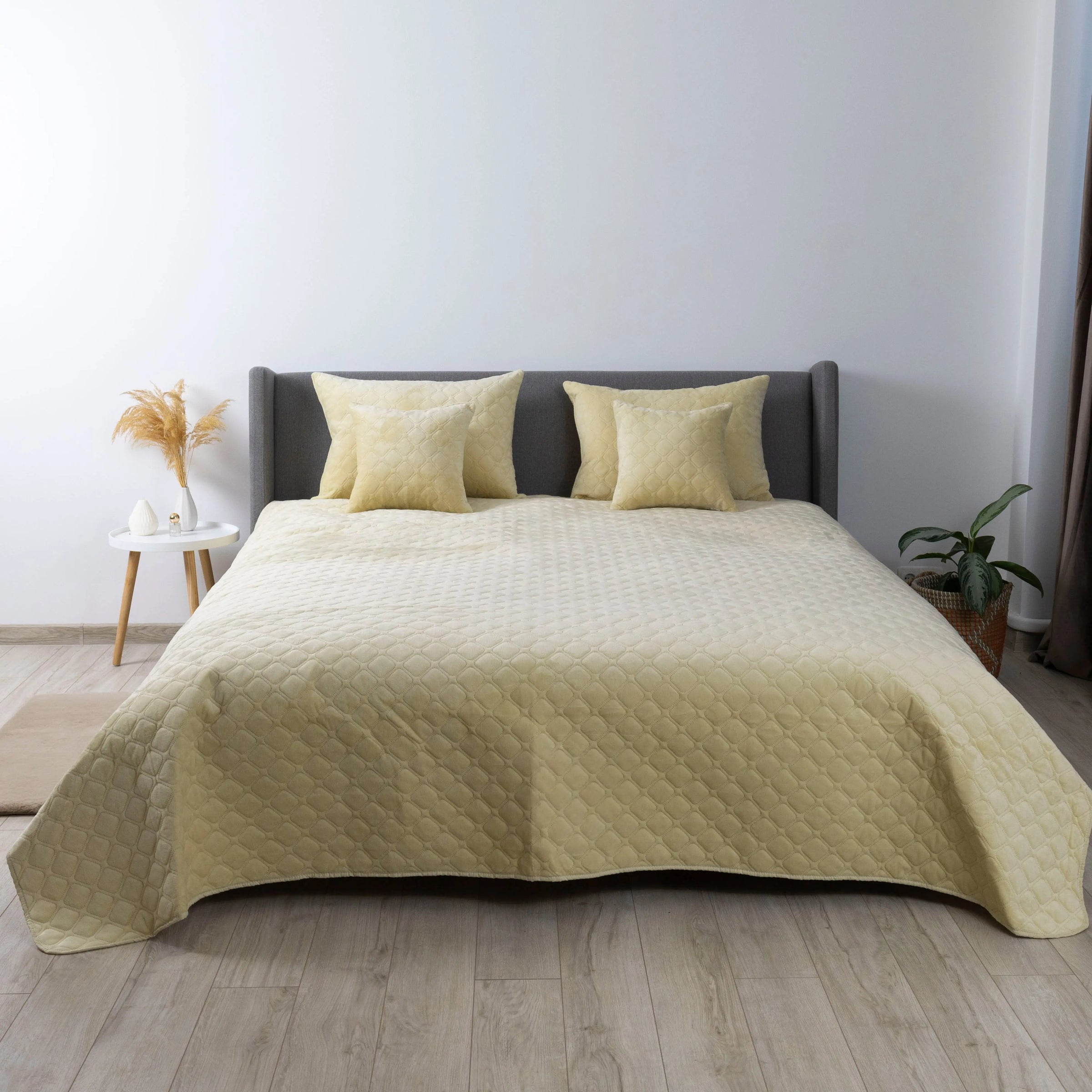 Покривало ТЕП "VELOUR" 240*260 см бежевий ромб круглий