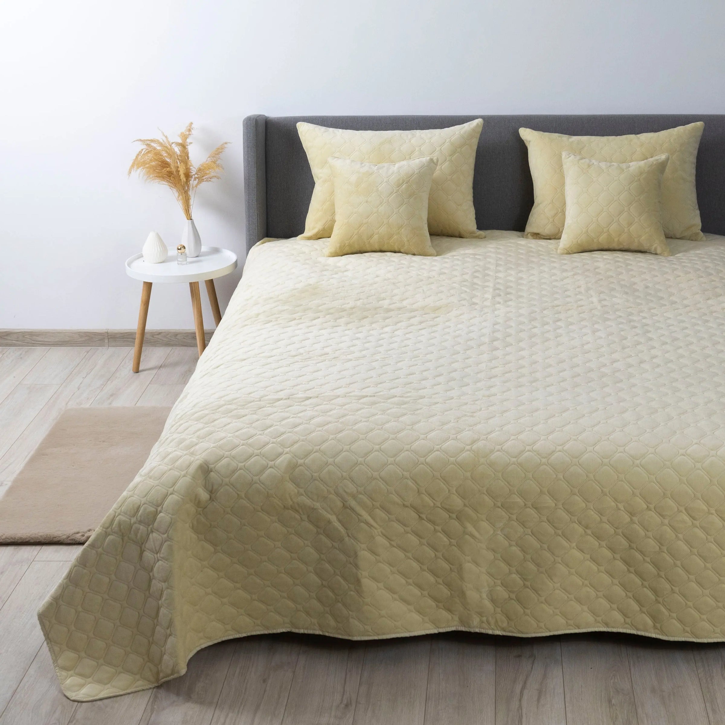 Покривало ТЕП "VELOUR" 220*240 см бежевий ромб круглий