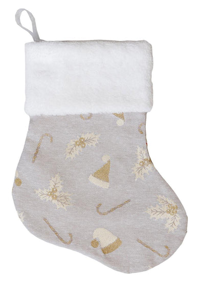 Декоративний новорічний чобіток Шапочки на бежевому ПРОВАНС, 34х26см 037542