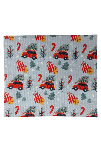 Новорічний вафельний рушник Авто на блакитному ПРОВАНС, 45х60 см 043008