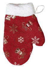 Декоративна новорічна рукавиця Дзвіночки на червоному ПРОВАНС, 26х18см 037556