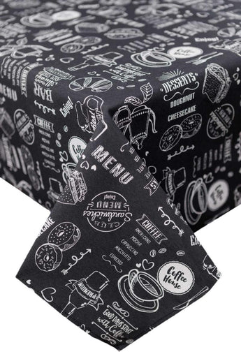Скатертина на стіл Breakfast black ПРОВАНС, 120х136см 039621