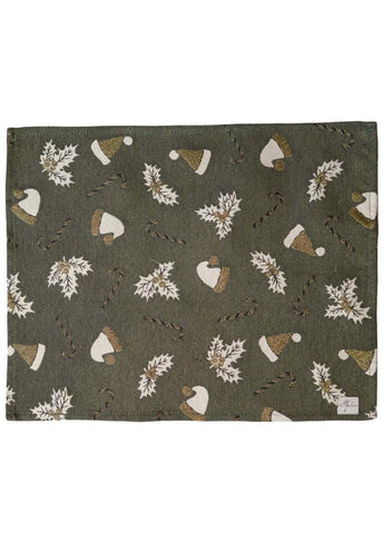 Декоративний новорічний чобіток Шапочки на зеленому ПРОВАНС, 34х26см 037544