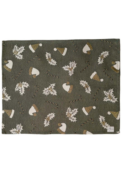 Декоративний новорічний чобіток Шапочки на зеленому ПРОВАНС, 34х26см 037544