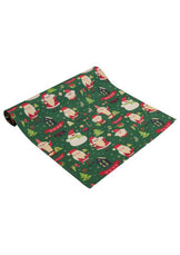 Новорічна доріжка на стіл Санта на зеленому ПРОВАНС, 40х140см 035779