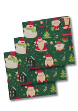 Набір новорічних серветок для сервірування Санта на зеленому ПРОВАНС, 40х40см 038490
