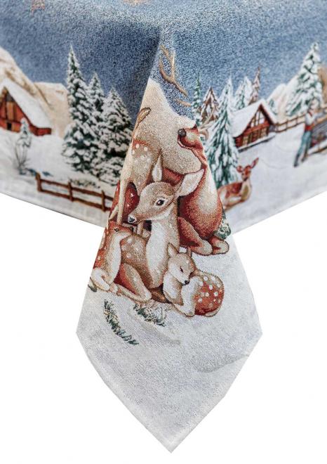 Скатертина на стіл гобеленова  Блакитне сяйво ПРОВАНС, 135х260см 031309