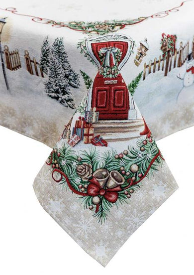 Скатертина гобеленова з велюром  Святковий дім ПРОВАНС, 135х260см 031285