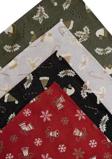 Серветка новорічна Шапочки на зеленому ПРОВАНС, 35х45см 036838