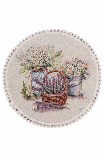 Гобеленова кругла серветка Provence ПРОВАНС, D35см 039108
