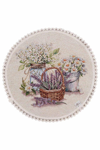 Гобеленова кругла серветка Provence ПРОВАНС, D35см 039108