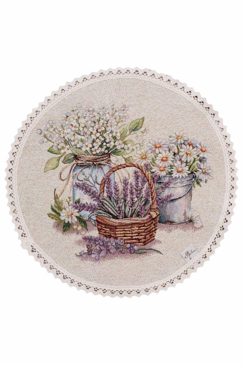 Гобеленова кругла серветка Provence Прованс, D35 см