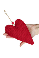 Декор підвіска Серце Тільда червоне ПРОВАНС, 17см 039310