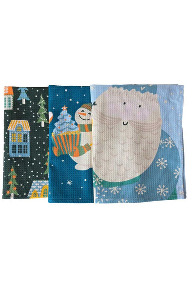 Новорічний вафельний рушник Сніговики ПРОВАНС, 45х60 см 042990