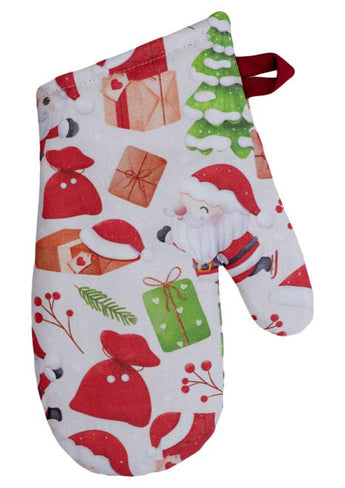 Набір рукавичка та прихватка Санта на білому ПРОВАНС, 27х18см 035793