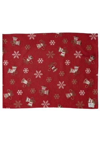 Набір новорічних серветок для сервірування Дзвіночки на червоному ПРОВАНС, 35х45см 038491