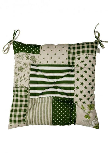 Подушка на стілець Печворк зелений ПРОВАНС, 40х40см 031612