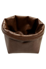 Декоративний кошик для зберігання з екошкіри коричневий ПРОВАНС, 17х17х13см 038529