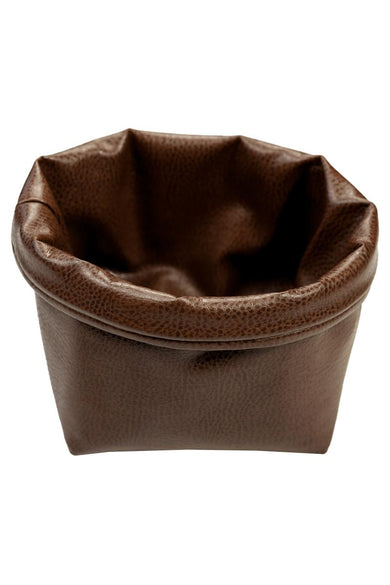 Декоративний кошик для зберігання з екошкіри коричневий ПРОВАНС, 17х17х13см 038529