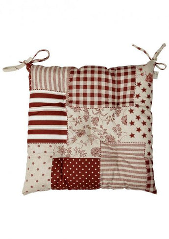Подушка на стілець Печворк бордо ПРОВАНС, 40х40см 031608