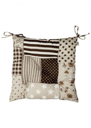 Подушка на стілець Печворк коричневий ПРОВАНС, 40х40см 031610